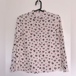 [ZARA KIDS] Heart print button down shirt